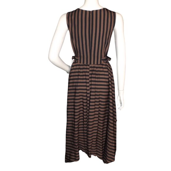 new SCARLET DARKNESS Dress, 10, Brown/Black Stripes, Hi-Low Skirt, Lace/Buckles - Picture 6 of 14